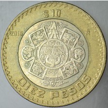Banknoting Meksika 10 Peso 2016 Aztek Temalı. Bimetal.