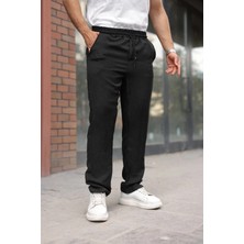 Lune Store Erkek Beli Lastikli Pera Keten Pantolon
