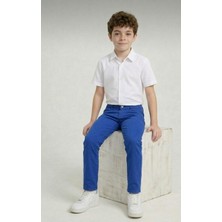 Nacar Store Erkek Çocuk 23 Nisan 29 Ekim Gösteri Kıyafeti Kısa Kol Gömlek ve Içten Bel Ayarlamalı Pantolon Takım
