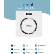 Empressco Dijital Vücut Ölçüm Cihazı, Yağ ve Kas Oranı Takibi, Beyaz