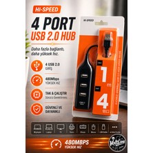 USB Çoğaltıcı USB 2.0 - 4 Port - Siyah