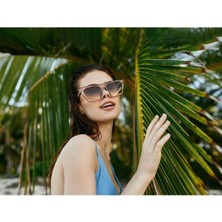 Premini Şık Cat Eye Kadın Güneş Gözlüğü Vizon Renk 1009
