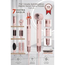 Empressco 7'li Hava Üflemeli Saç Şekillendirme ve Kurutma Seti, Pembe