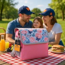 Pembe Termal Yalıtımlı Soğuk Sıcak Tutma Yiyecek Içecek Izolasyonlu Taşıma Çantası, Buz