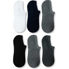 Nacar Store Erkek Siyah Bambu Görünmez Spor Ayakkabı Çorabı  6 Lı Paket