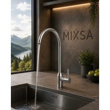 Mixsa Lüx Premium Inox Arıtma Musluğu Oynar Borulu Arıtma Bataryası