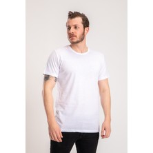 Nacar Store Erkek Beyaz  Basic T-Shirt