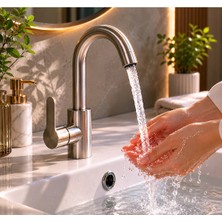 Mixsa Premium Inox Lavabo Bataryası Çeşmesi Musluğu Lüx ve Modern Tasarım Lavabo Bataryası