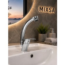 Mixsa Lüx 360 Döner Borulu Çift Su Girişli Lavabo Bataryası Çeşmesi Musluğu