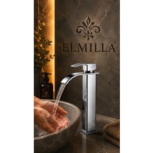 ELMİLLA Lüx Premium Krom Çanak Lavabo Bataryası Çift Su Girişli Modern Tasarım Batarya