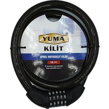 Marsilyan™- Yuma YM-747 120CM 20MM 5 Şifreli Siyah Motorsiklet Kilidi