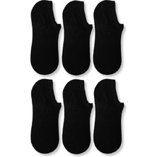 Nacar Store Erkek Siyah Bambu Görünmez Spor Ayakkabı Çorabı 6'lı