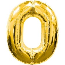 Marsilyan™- 0 Rakamlı Folyo Balon Gold Renk  40 Inç