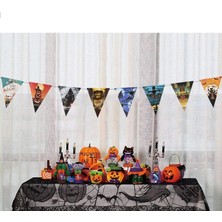 Marsilyan™- Cadılar Bayramı Halloween Flama Bayrak Banner Süs 8 Li 3 Metre