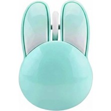 Marsilyan™- Tavşan Figürlü Kablosuz Mouse Pil Dahil Etiket Hediyeli Mavi