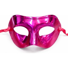 Marsilyan™- Metalize Parlak Parti Maskesi Pembe Renk 16X7 cm