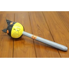 Marsilyan™- Ahşap Kedili Batman Marakas Tekli Polos:25