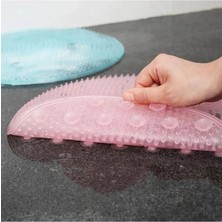 Silikon Vantuzlu Banyo Fırçası Masaj Pedi Sırt Ayak Kesesi Yıkama Aleti Sırt Lifi Ayak Matı
