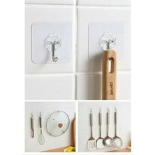 Yapışkanlı Şeffaf Askı 5 Li Set Banyo Mutfak Askısı