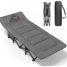 Kamp - Konfor Ultralight Kampet Portatif Kamp Yatağı Gri - 190X68X35CM