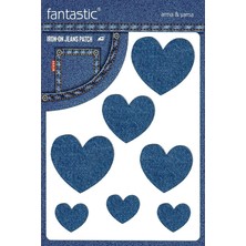 ile Yapışan Kot Arma Patch Kot Yaması, Denim, Jeans Onarım & Dekoratif Amaçlı Kalp (Indigo)