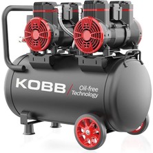 KBK50S2 4.0hp 50LT 8bar Çift Motorlu Yağsız Sessiz Taşınabilir Hava Kompresörü