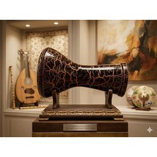 Darbuka 5 Numara, Turuncu Çatlak Desenli Darbuka 22CM Çap