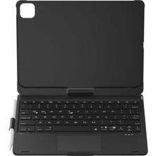 Canarino Apple iPad Pro 11 (2024) F11 Ats Kılıf Magic Dönen Klavyeli Tablet Kılıf - Siyah