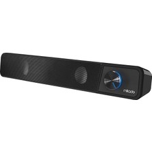 Mikado MD-69S Siyah 3WX2 Güçlü Multimedia Soundbar Speaker LED Işıklı Kanal Tipi