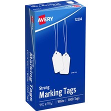 Beyaz Işaret Etiketleri Strung, 1000'LI Paket (12204),1 3/4 x 1 3/32