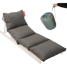 Şezlong Minderi 60X180X12CM Su Itici,katlanır,uv Güneş Dayanımı, Fermuar (Antrasit)