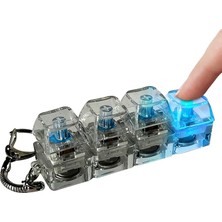 Fidget Oyuncağı - Stres Giderici 4 Tuşlu Klavye Fidget Anahtarlık | Taşınabilir Şeffaf Renkli