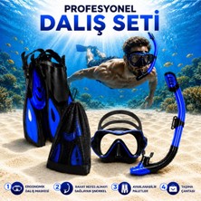 Premini Profesyonel Dalış Şnorkel Seti Yüzme Maskesi ve Paletli Keşif Paketi
