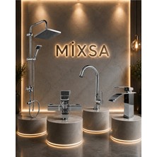Mixsa Lüx Robot Duş Seti Premium Banyo Bataryası Mutfak-Lavabo Bataryası 4'lü Set Şık Tasarım Set Batarya Çeşmesi Musluğu