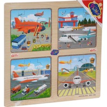 Renas Store ONY-343/344/345/346 Ahşap Eğitici 4'lü Puzzle -Onyıl