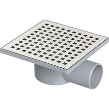 Nil Avm Yer Süzgeci Kare 15X15 cm 70 mm Yandan Çıkışlı
