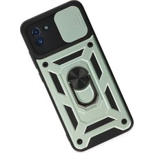 Renas Store Mey Ithalat®  Samsung Galaxy A03 Kılıf Pars Lens Yüzüklü Silikon - Yeşil