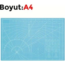 Renas Store Çift Taraflı Yanmaz Kendini Onaran Kesim Matı - Boyut:-A4 (210X297) Ren Mavi