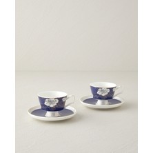 Empressco Şık 4'lü Bone China Kahve Fincan Takımı, 90 Ml, Lacivert
