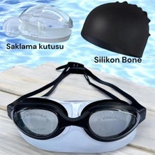 Premini Yüzücü Gözlüğü ve Bone Seti, Kulak Tıkacı ve Saklama Kutusu ile Komple Set