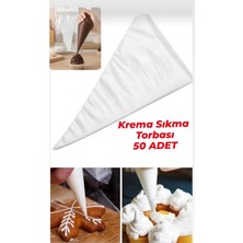 Empressco 50 Adet Kek ve Pasta Süsleme Poşeti, Kullan At, 30 Cm, Krema Torbası