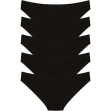 Nacar Store Kadın Siyah 5'lı Paket Slip Külot