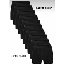 Nacar Store Erkek Battal Beden Likralı 10'lu Paket Ekonomik Boxer