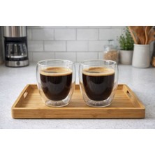 Empressco Çift Cidarlı 300ML Espresso ve Latte Bardak Seti, Şık ve Fonksiyonel Tasarım