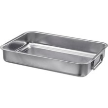 Empressco Paslanmaz Çelik Kare Fırın Kabı 24X34 Cm, Kulplu, Dayanıklı ve Şık