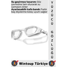 Premini Su Geçirmez Yüzücü Gözlüğü, Çocuk ve Yetişkinler Için Ayarlanabilir