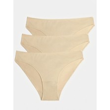 Nacar Store Kadın 3'lü Paket Pamuklu Likralı Slip Külot