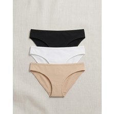 Nacar Store Kadın 3'lü Paket Pamuklu Likralı Slip Külot