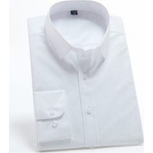 Nacar Store Erkek Beyaz Uzun Kol Klasik Kesim Gömlek