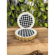 Empressco Şık Damalı Model Tatlı Tabağı, 17 Cm, Zarif ve Kullanışlı Tasarım